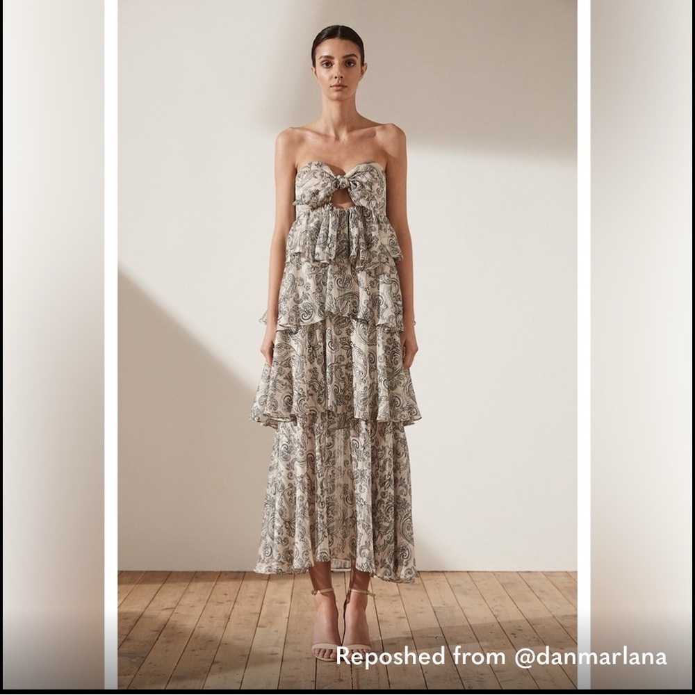 Shona Joy Strapless Tiered Dress